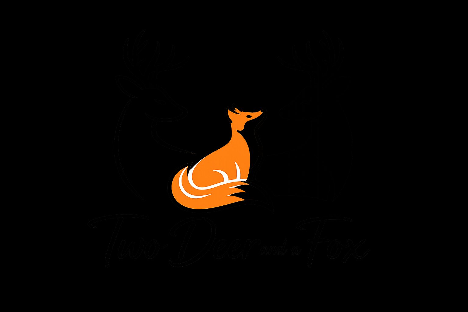 Two Deer and a Fox